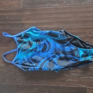 Sporti Light Wave Thin Strap One Piece Swimsuit - Black/Blue - 30